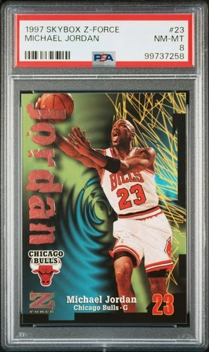 1997 SKYBOX Z-FORCE #23 MICHAEL JORDAN PSA 8