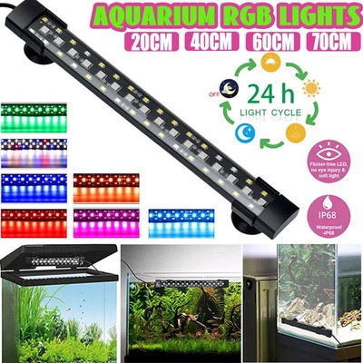 hygger 20CM/69.6CM Underwater Aquarium LED Light Fish Tank RGB Submersible Lamp