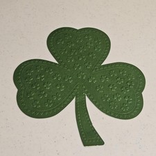 Green Paper Textured Die Cut Shamrock St Patricks Day Decor Holiday