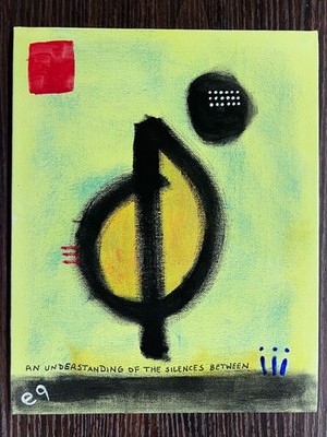 e9Art 8x10 'an understanding of the silences between' art brut abstract outsider