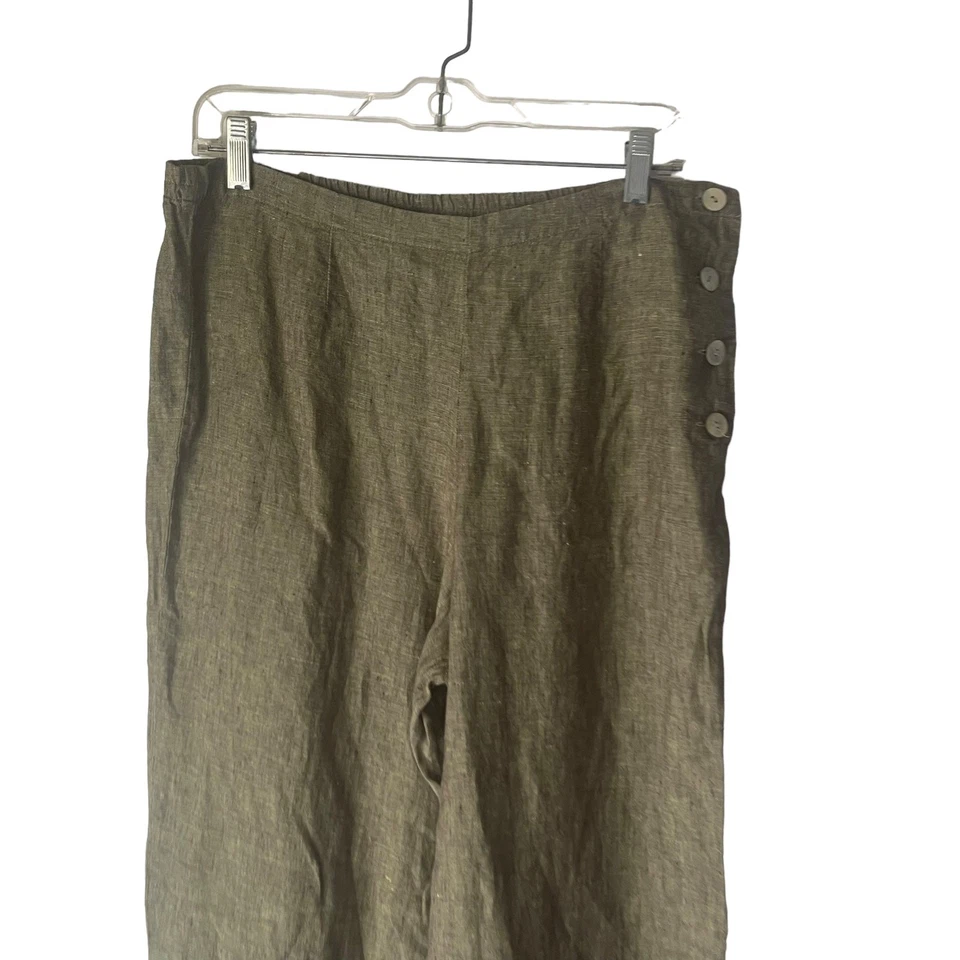 Pantalones NTCO Nomadic Traders Vintage Años 90 Mujer Medianos 100% Lino Pierna Ancha Foto 2 de 4