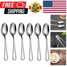 6-Piece Stainless Steel Teaspoon Set - Perfect for Home and Kitchen Elegance