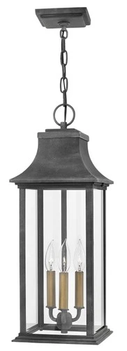 Hinkley Lighting 2932-LLir 3 Light 8-1/2"W Heritage Outdoor Mini - Aged Zinc - Picture 2 of 2
