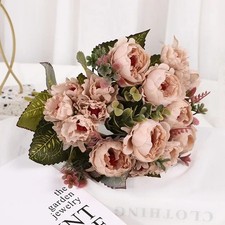 Silk Peony Artificial Fake Flowers Bunch Bouquet Home Wedding Party Decor Hot US