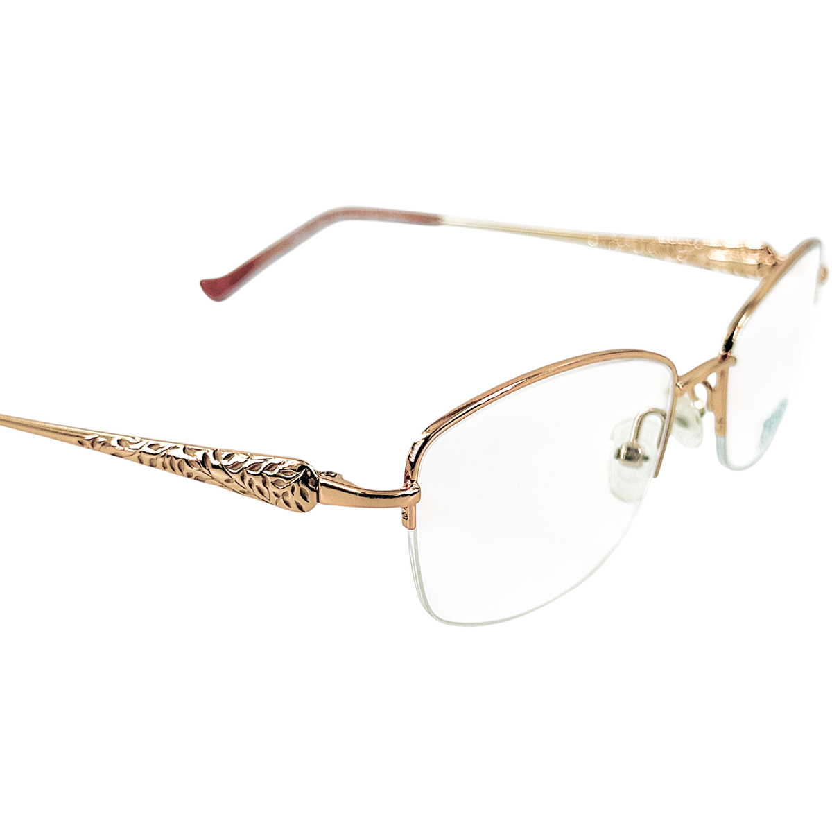 Tura R906 Womens Semi Rimless Eyeglass Frame RGD Rose Gold 