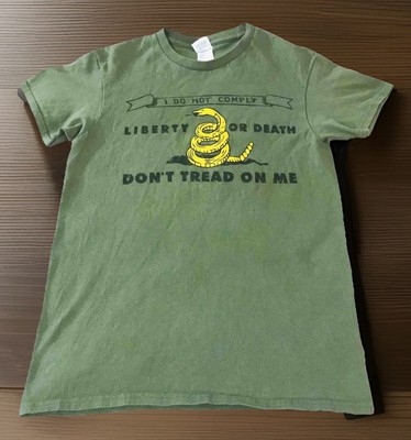 Don t Tread On Me ''Liberty or Death''  Tee Men s Small Green T-Shirt
