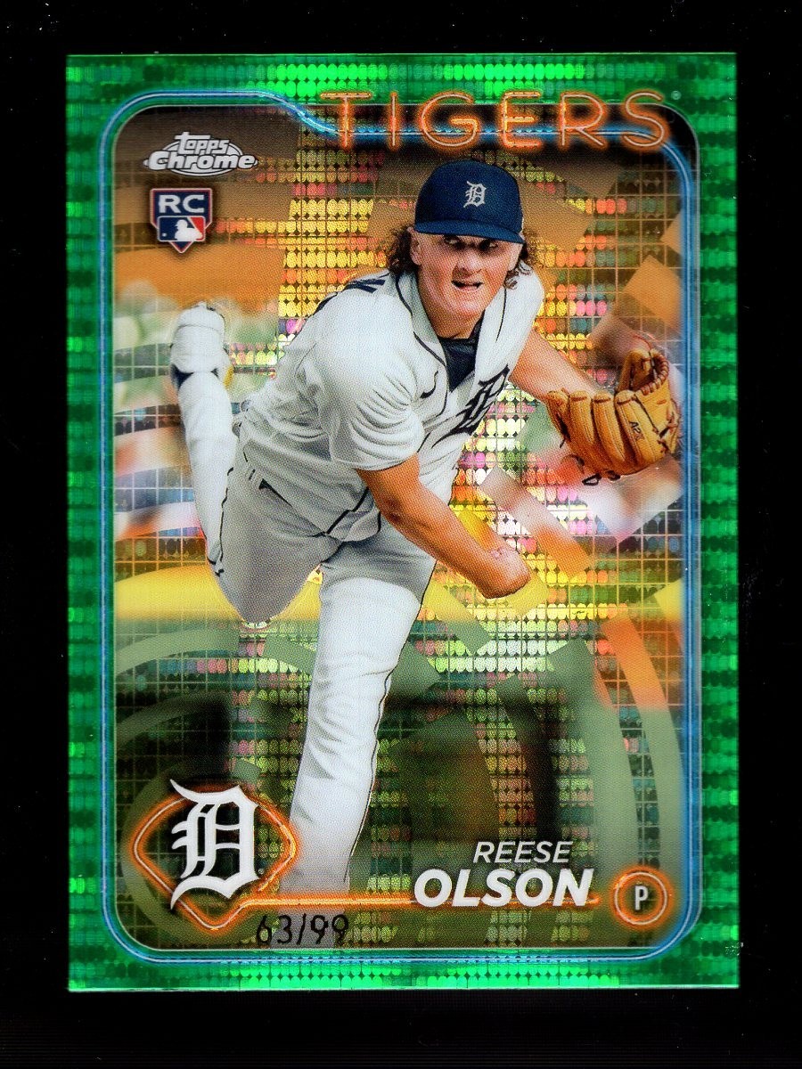 2024 TOPPS CHROME GREEN SONAR #40 REESE OLSON RC 63/99 TIGERS