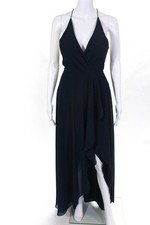 Jenny Yoo Womens Solid Sleeveless Navy Farrah Gown Blue Size 4 10942673
