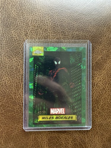 2024 Topps Chrome Marvel Sapphire Miles Morales Green /99