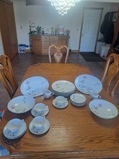 Style House Vintage Porcelain Fine China Dawn Rose 27 Piece Dinnerware Grouping