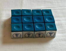 Silver Cup Billiard Chalk - Dozen Bulk Blue 12 Cubes 