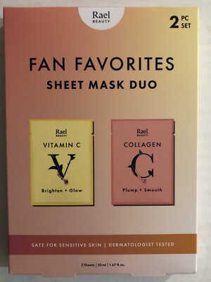 Rael Beauty Fan Favorites Sheet Mask Duo 2 Pc Set New In Box