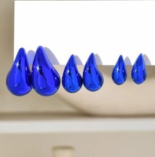 WATER TEAR DROP STUDS EARRINGS GOLD SILVER BLING CRYSTAL  3 pairs UK