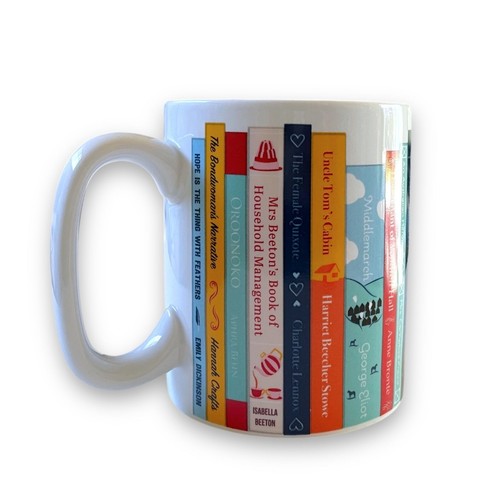 The Female Writers Mug Featuring 30 Classic Books Written By Women 4 1/4" H - Picture 5 of 8