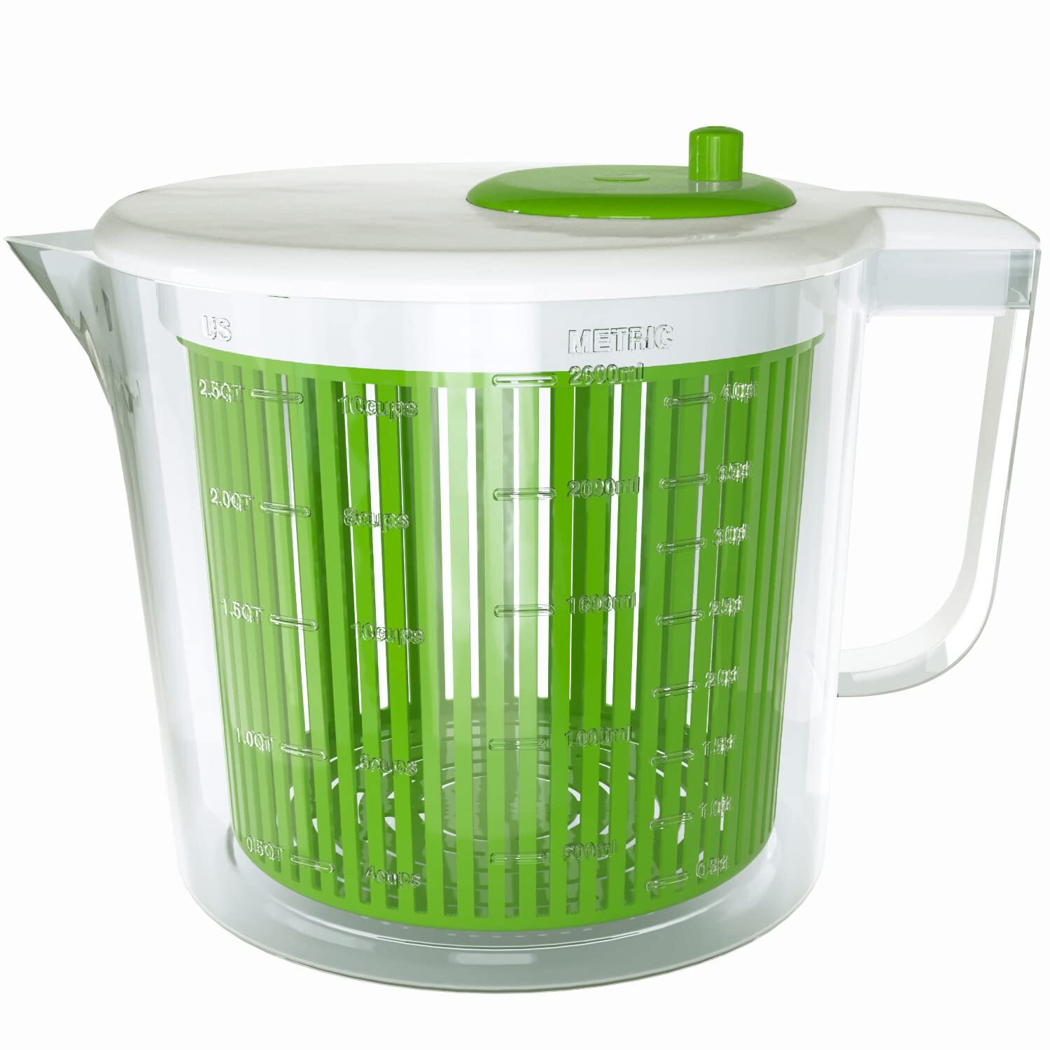 Small Salad Spinner - Mini Prep Lettuce Spinner and Dryer With Measuring Cup-image