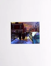 Raphael Montpetit Lithograph Print Street Scene Matted