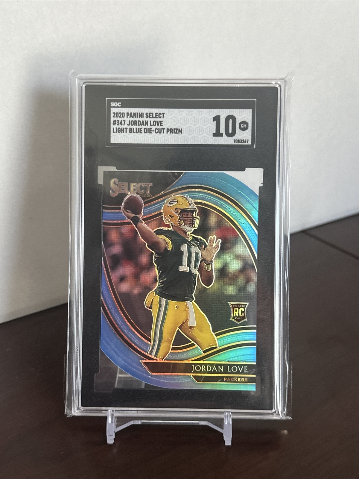 2020 Select Jordan Love Field Level Light Blue Prizm Die Cut Rookie #347 SGC 10