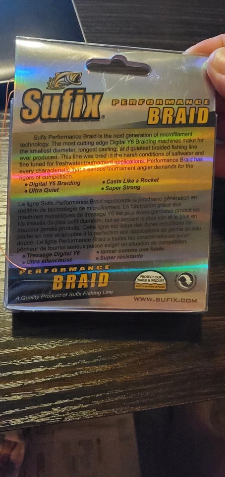 Рыболовная леска Sufix Performance Braid — тест 300 ярдов и 40 фунтов — оранжевая - Изображение 2 из 2