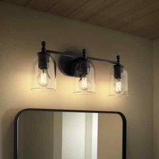 Kohler Orime REC34051-SC03-BLL 3-light Wall Sconce Matte Black Vanity Light