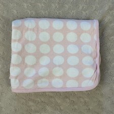 Carter's Pink White Big Polka Dots Baby Swaddle Blanket Spots Circles Stretchy