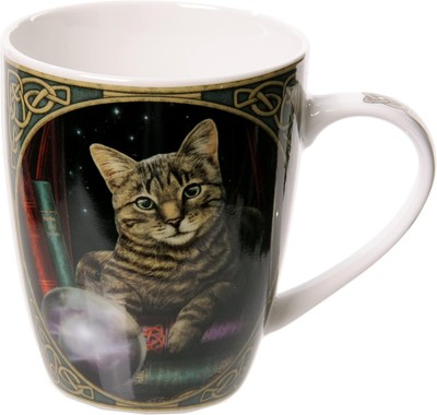 Puckator Lisa Parker Fortune Teller Cat Porcelain Mug, Tea Coffee Hot Drinks Mic