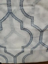 2 Pack: VCNY Home Charlotte Trellis Curtain Panels - 76" x 84" White/Blue