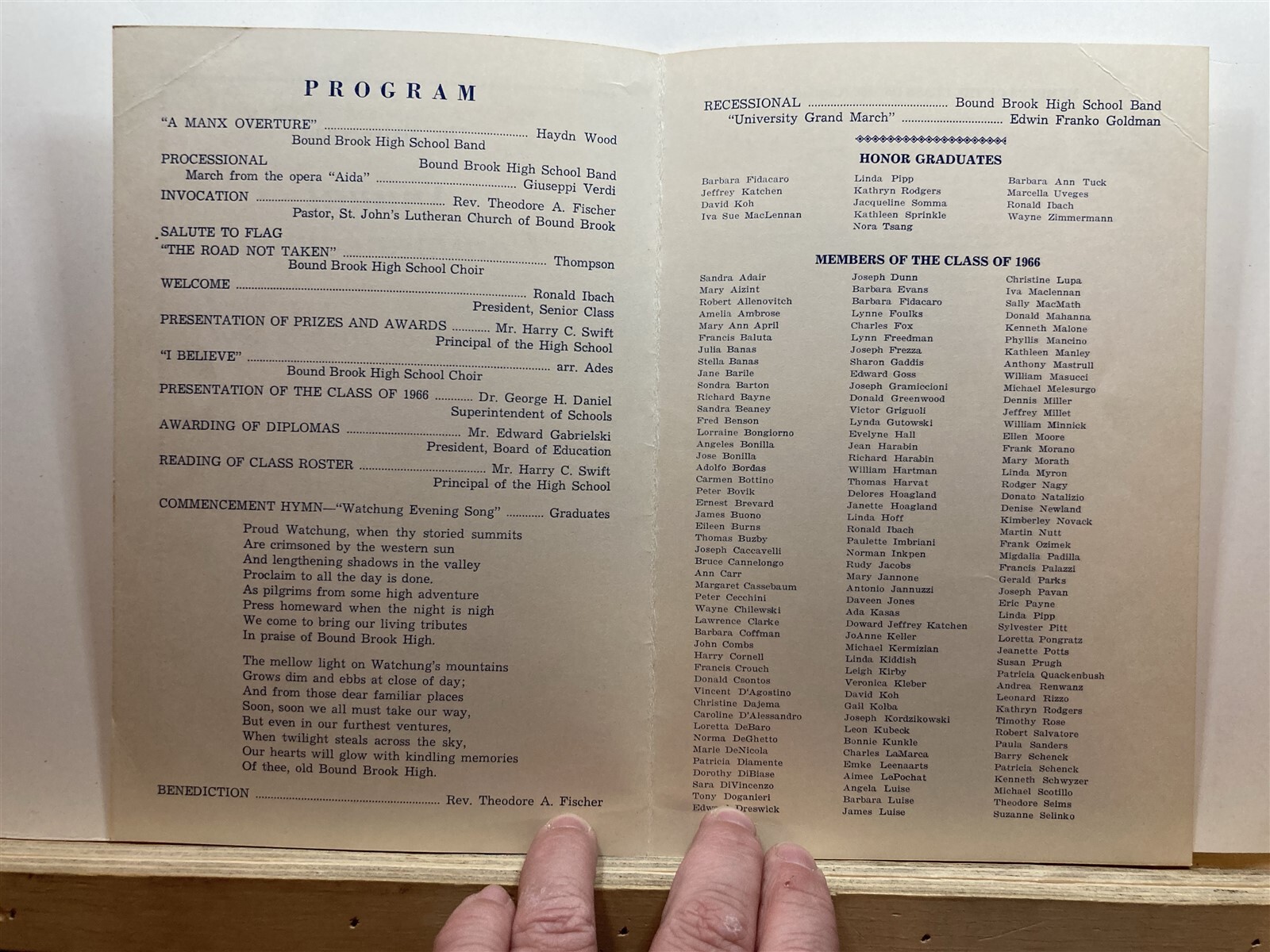 1966 Bound Brook High School Graduation Program New Jersey NJ Vtg eBay