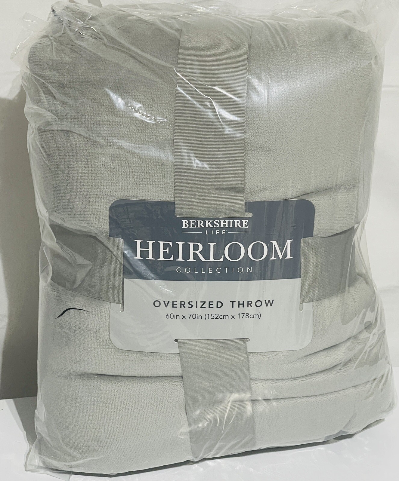 Berkshire Heirloom Collection Oversized Throw Grey Reversible Blanket 60