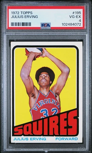 1972-73 Topps Basketball Julius Erving #195 (RC) PSA 4