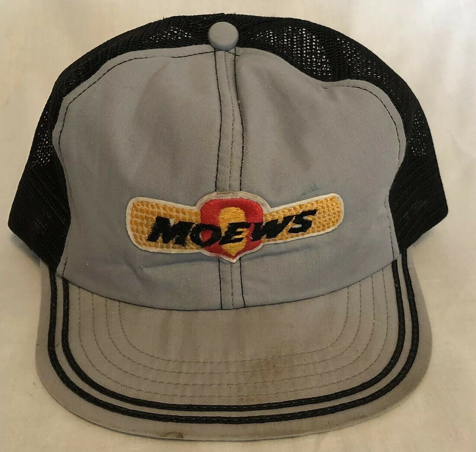 Moews Patch Mesh Snapback Gray Black Trucker Hat … - image 1
