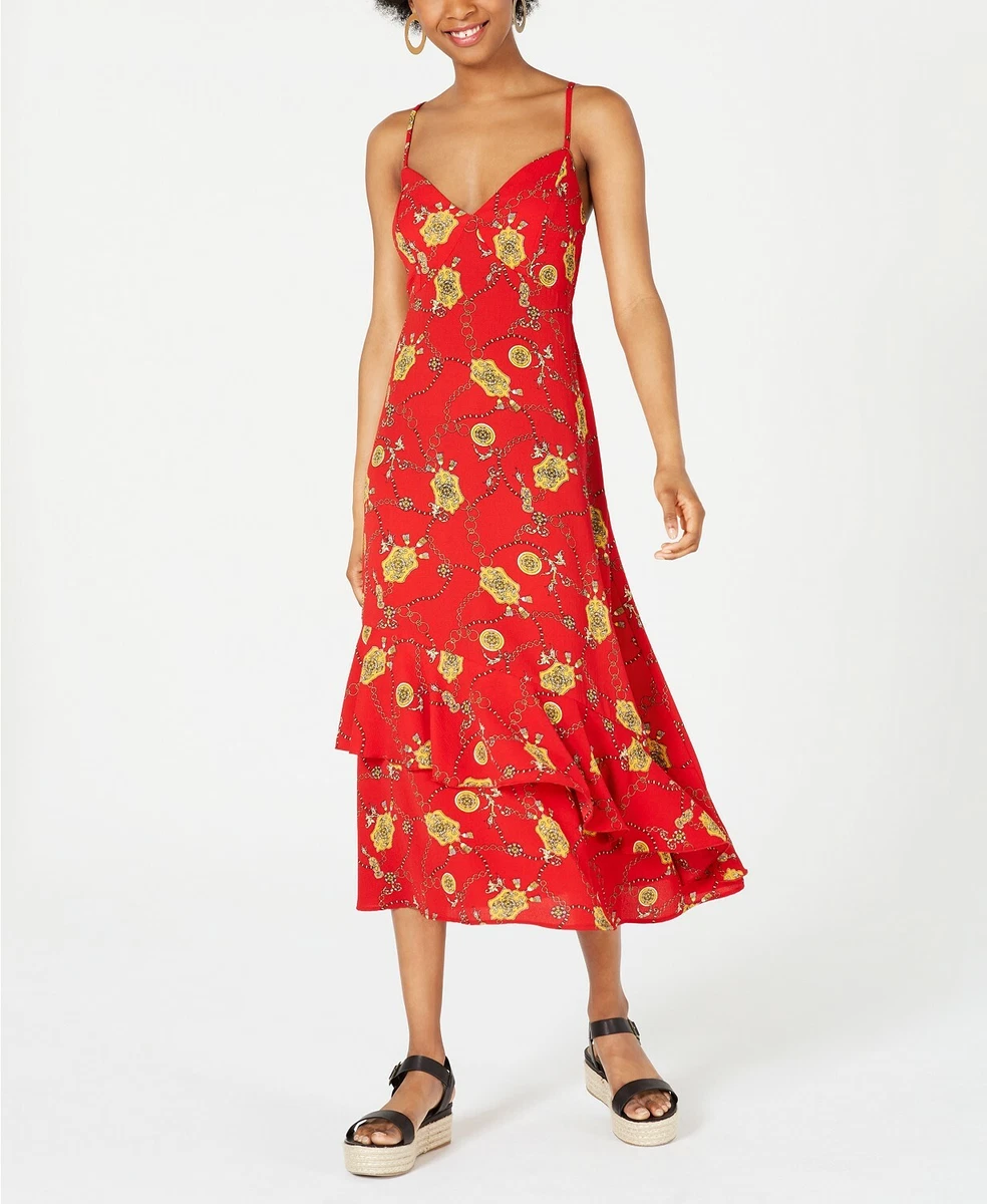 Speechless Juniors' Printed Ruffled Maxi Dress, Red, Size XXS, $59, NwT |  eBay