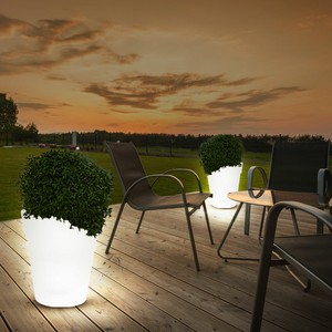 2er Set LED Solar Leuchten Terrasse Blumen Töpfe Außen Deko Garten Big
