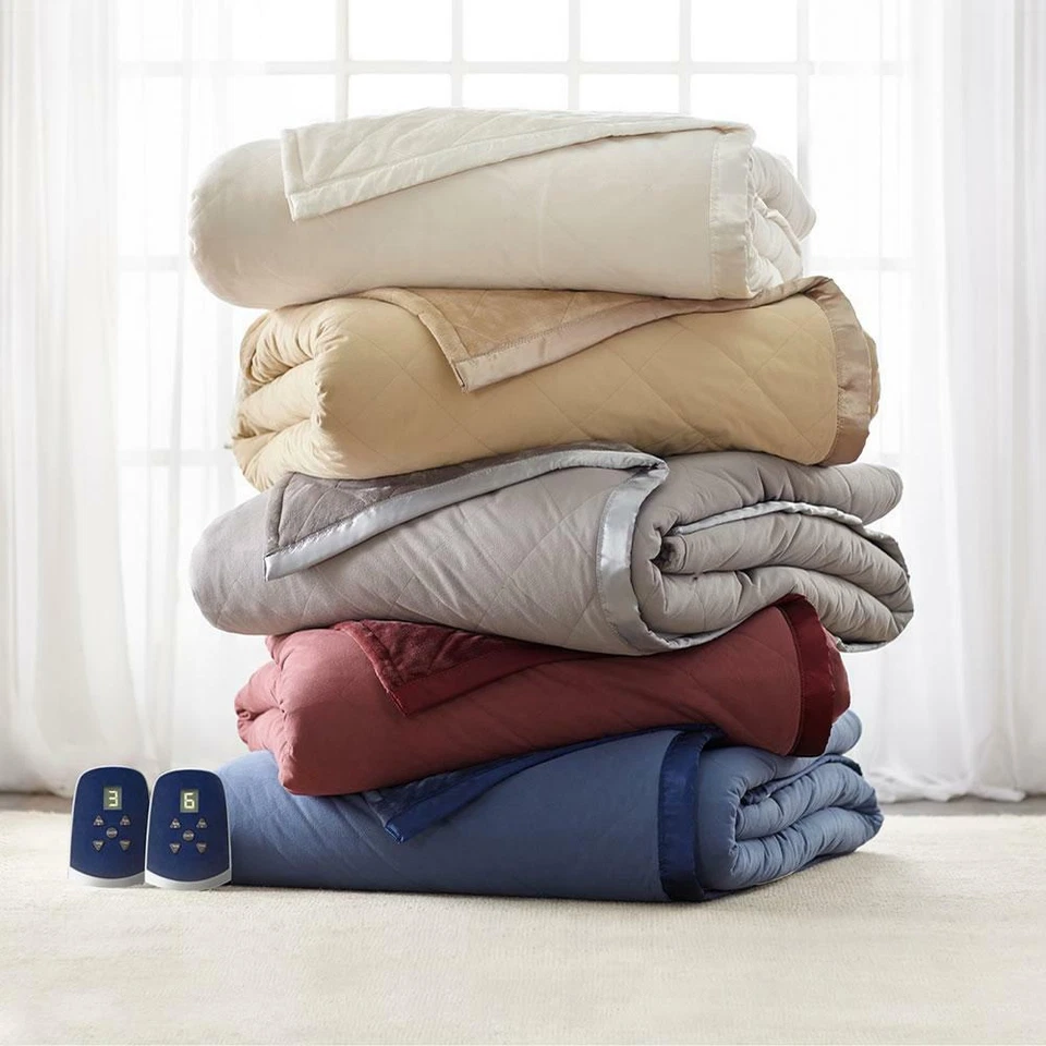 Hammacher Best Heated Electric Blanket (Queen) SMOKE Grey Gray Color Biddeford - Image 3 of 3