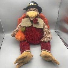 Dan Dee Plush Thanksgiving Turkey 25 Fall Decoration Squash Pilgrim Sitting