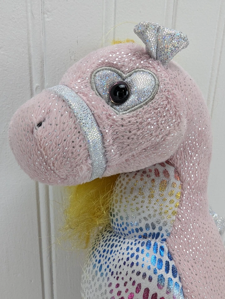 Ganz Shimmer Cove Venus Seahorse Plush 11" Stuffed Animal H14015 Pink Yellow - Image 4 of 4