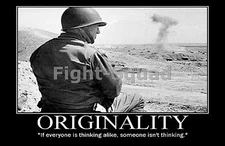 WW2 Picture Photo General George Patton quote about originality  2168