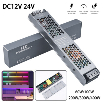 DC12V 24V 2.5-33A LED Trafo Netzteil Schaltnetzteil Driver Transformator 60-400W