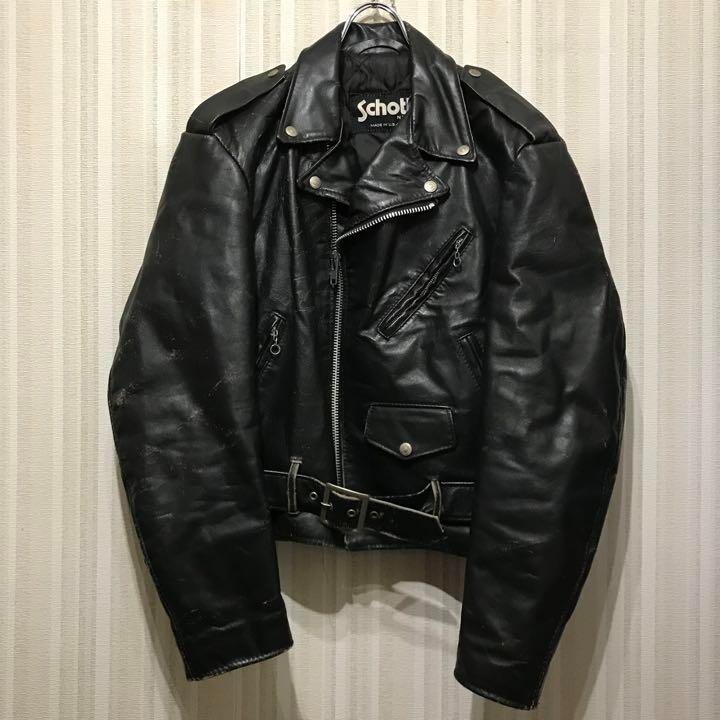 Schott 80s Riders Jacket Cowhide Black Size L men Used japan | eBay