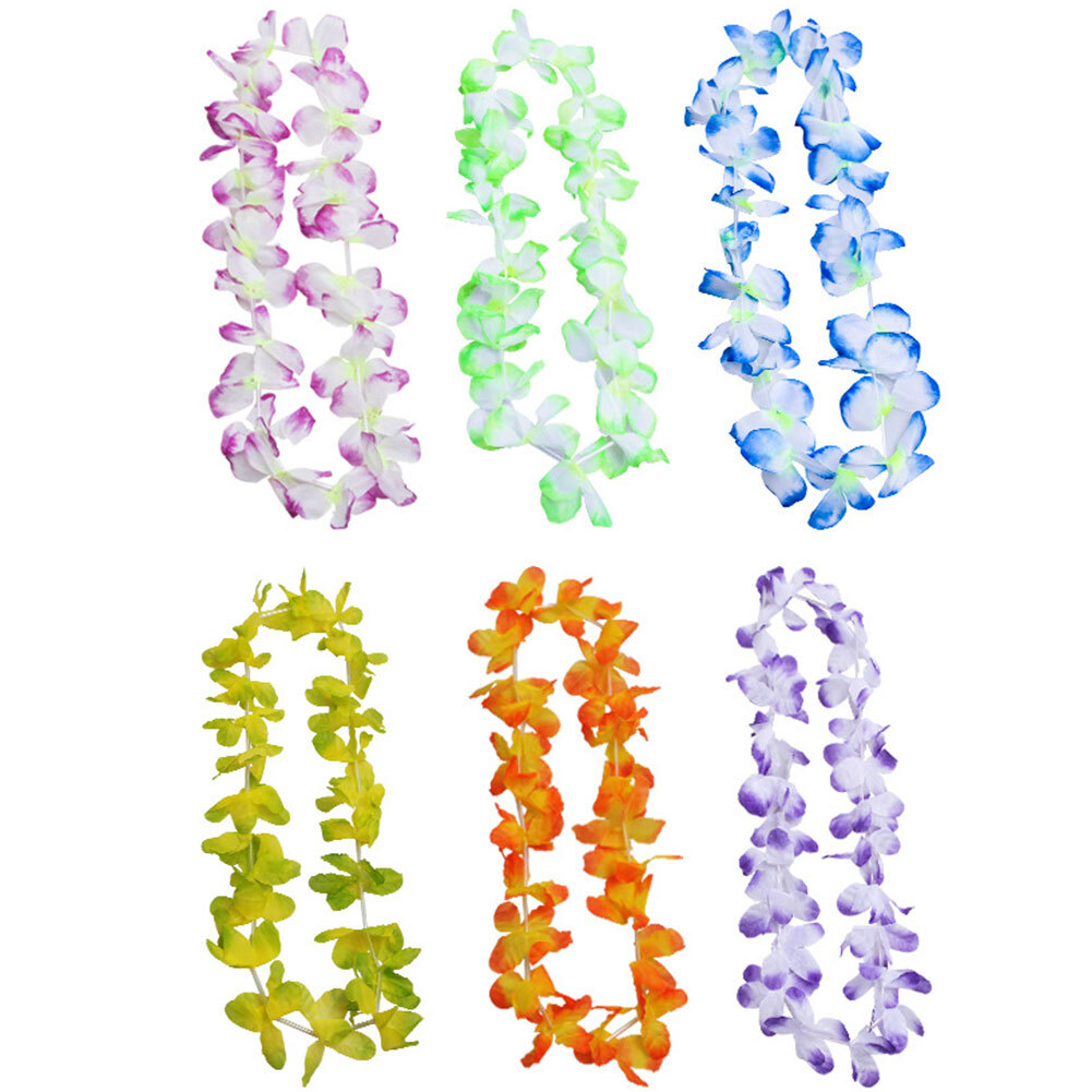 Artificial Flowers Leis Hawaiian Beach Party Decor Garland Necklace eBay