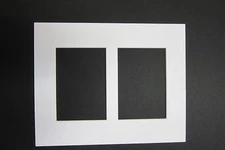 Picture Frame Mat 8x10 for 2 photos 3.5x5  white mat, SET OF 3