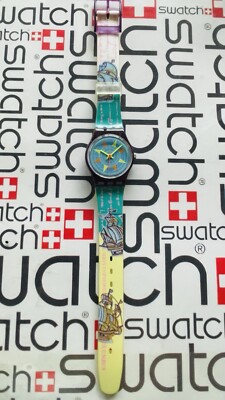 Swatch Compass LV100 1990 Standard Ladies 25mm Vintage Band 