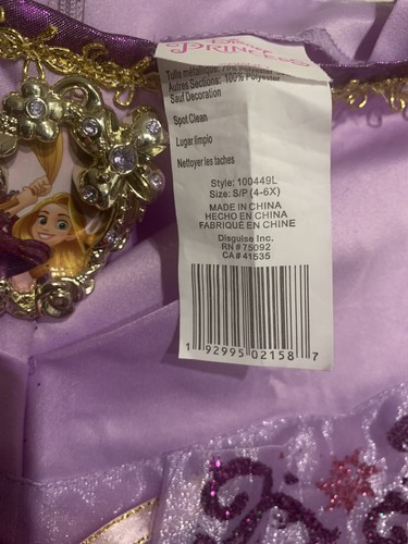 Disney Princess Rapunzel Costume Purple Dress Tangled Child Size Small 4-6 V3 - Picture 7 of 24