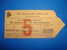 74/75 ticket VFL Bochum 1st FC Kaiserslautern ticket Bundesliga collector
