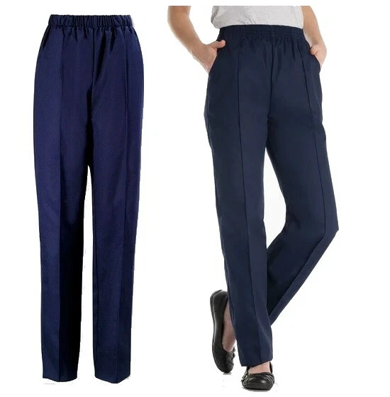 Womens Healthcare Trousers Scrub Nurse Medical Uniform Stretch Elasticated Waist - Image 2 of 3