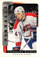 Stephane Richer autographed hockey card Canadiens 1996 Pinnacle Be A Player #50