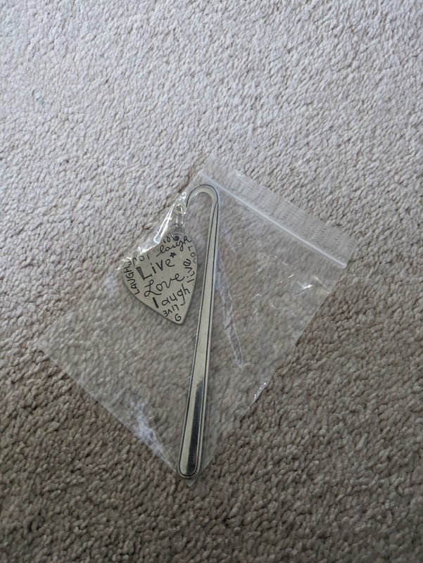 Live Love Laugh heart metal bookmark