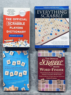 SCRABBLE Game Lot of 4 Books Players Dictionary Word Finder Guides Strategy Used
