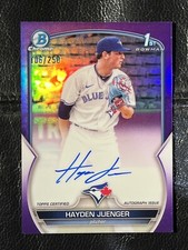 HAYDEN JUENGER 2023 Bowman Chrome Purple Refractor Auto 106/250 1st
