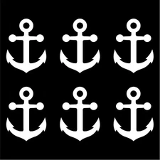 6 Small Anchor Vinyl decals phone case laptop car stickers