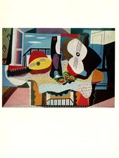 1964 Vintage PICASSO "MANDOLIN AND GUITAR" STILL LIFE COLOR offset Lithograph